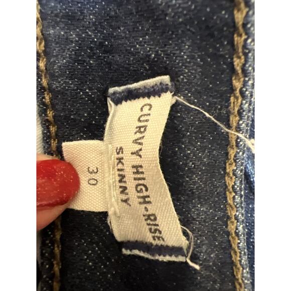 Madewell Size 30 Jeans Curvy High-Rise Skinny Blue EUC - Picture 8 of 10
